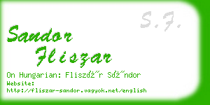 sandor fliszar business card